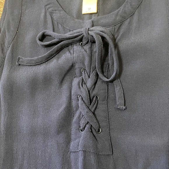 LOFT Deep Blue Midi Dress with Tie Detail - Picture 3 of 6